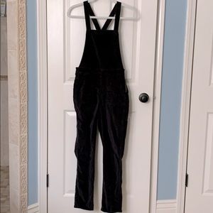 Madewell skinny velvet overalls